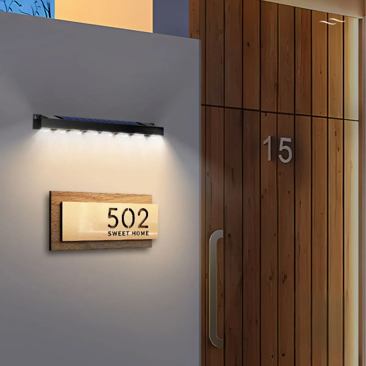 Lámpara Solar Led Lineal Con 8 Focos. Luz Cálida Impermeable Para Exterior. Iluminación Con Panel Solar. 2