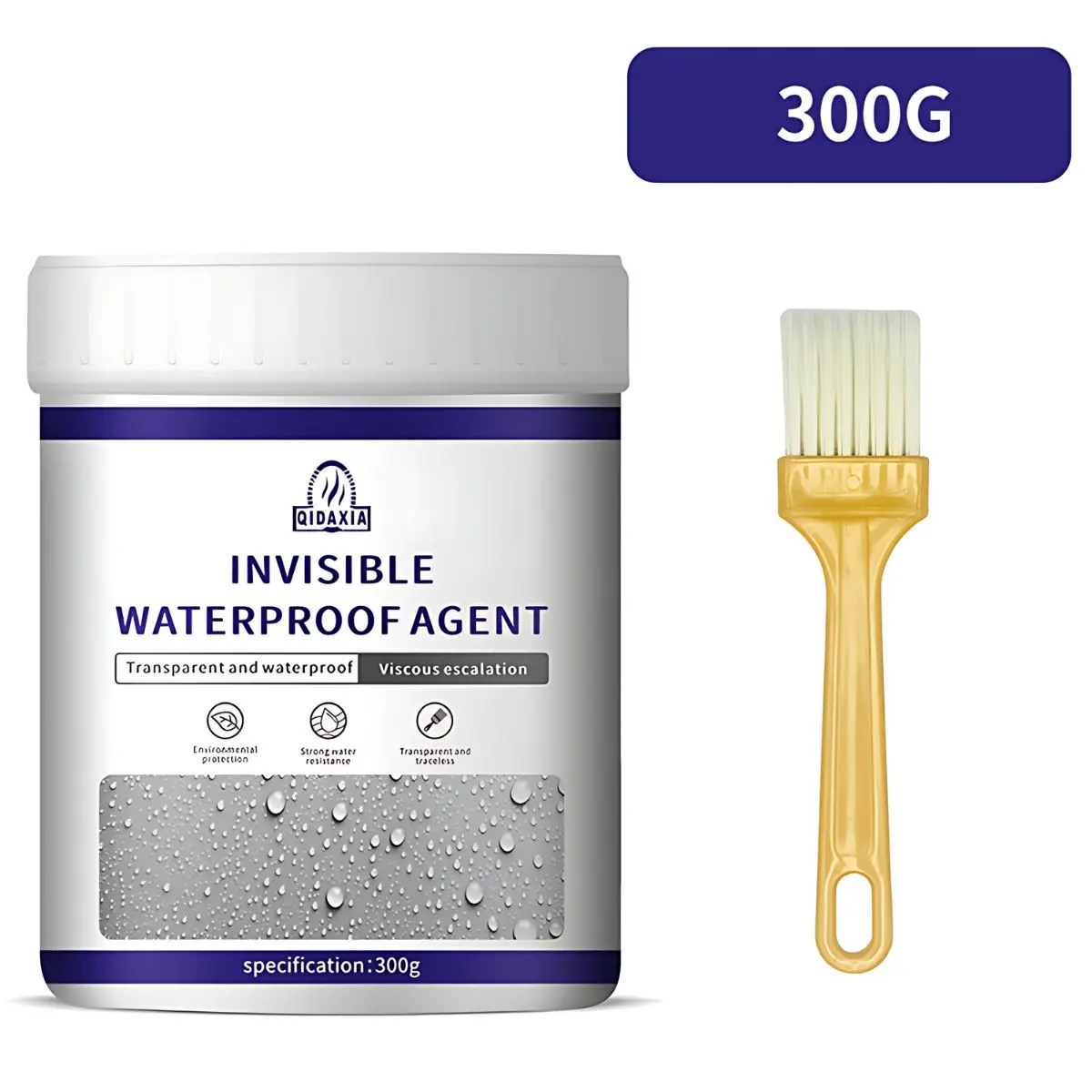 Sellador Impermeable Invisible 300G Con Brocha Aplicadora. Agente Líquido Transparente De Alta Resistencia Para Sellado A Prueba De Agua. 1