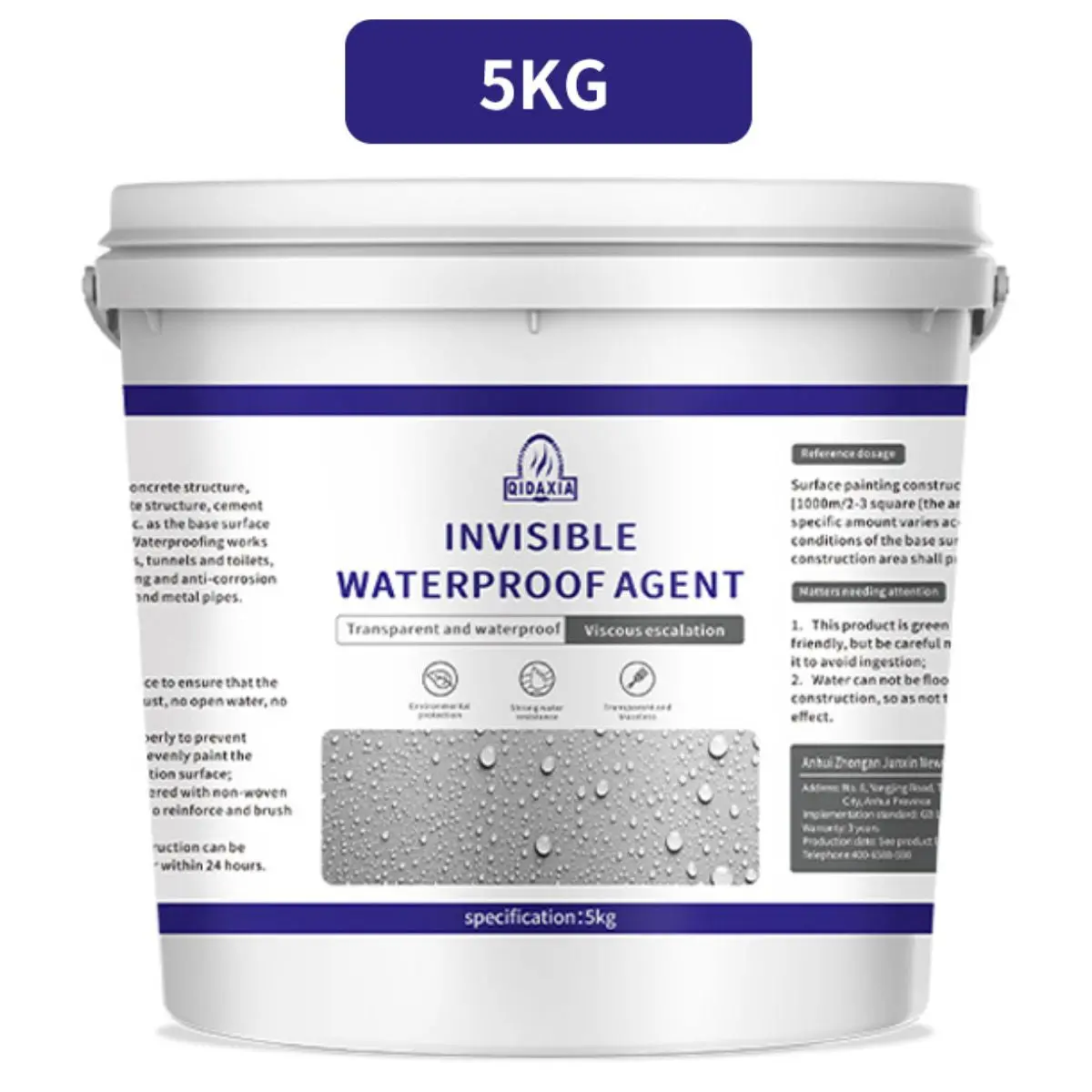 Sellador Impermeable Invisible 5Kg. Agente Líquido Transparente De Alta Resistencia Para Sellado A Prueba De Agua 1