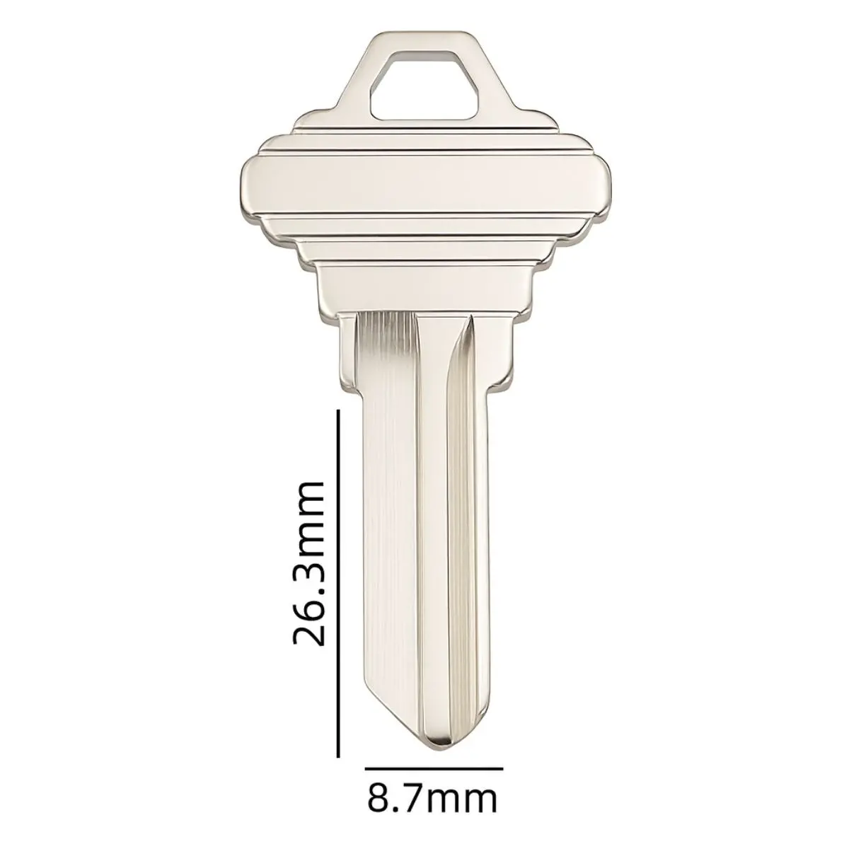 Llave En Blanco De Perfil Estándar Con Cabeza Geométrica (26.3Mmx8.7Mm). Ideal Para Copia O Duplicado De Cerraduras. 1