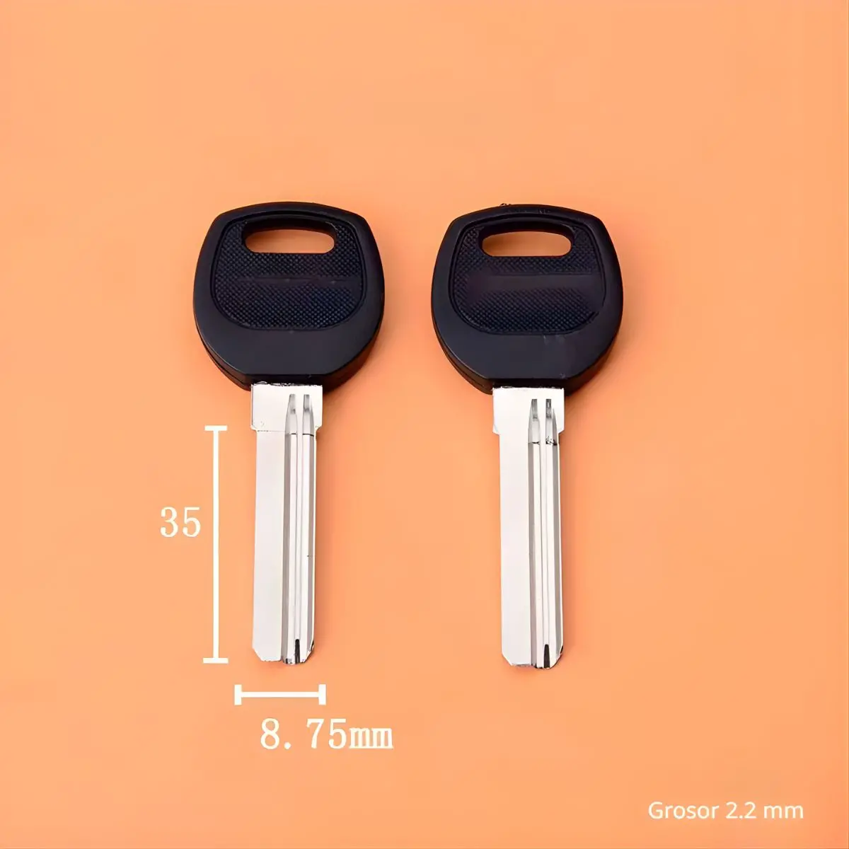 Llave En Blanco Con Cabeza Plástica Reforzada (35Mmx8.7Mm). Ideal Para Copia O Duplicado Automotriz. Izquierda 2