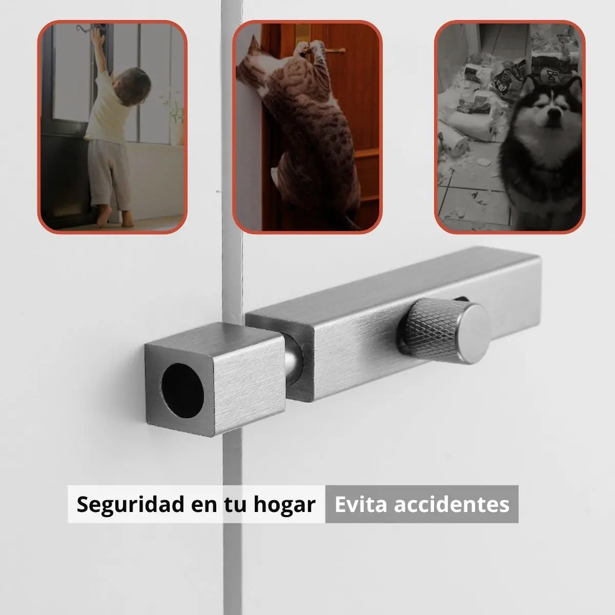 Picaporte Cerrojo De Aluminio Pasador Tipo Perno De 6” (15 Cm) Con Tornillos. Para Puertas Y Ventanas. Aldaba. Color Gris 1