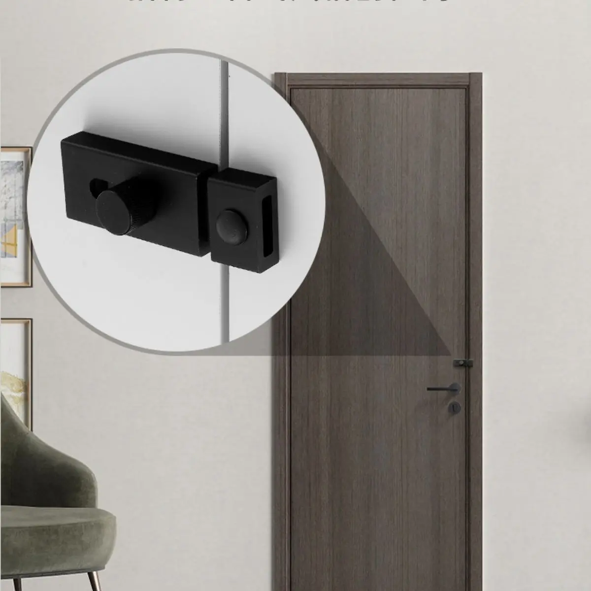 Picaporte Cerrojo Pasador Tipo Perno De Seguridad De 4” (10 Cm) En Aleación De Aluminio Con Instalación Sin Tornillos Para Puertas Y Ventanas. Aldaba. Color Negro 2