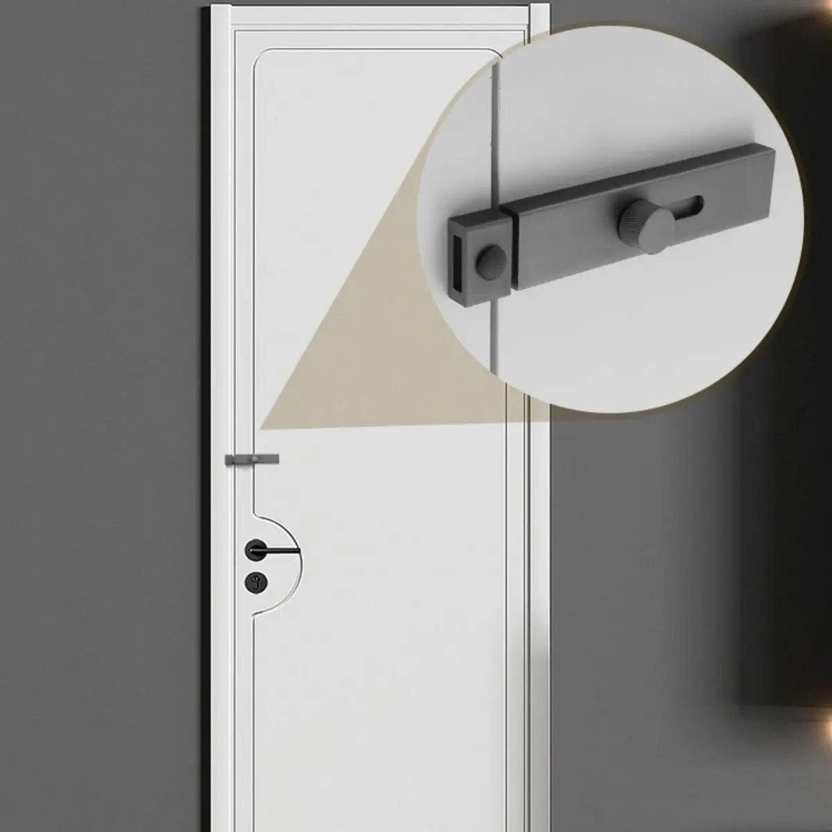 Picaporte Cerrojo Pasador Tipo Perno De Seguridad De 3” (8 Cm) En Aleación De Aluminio Con Instalación Sin Tornillos Para Puertas Y Ventanas. Aldaba. Color Gris 2