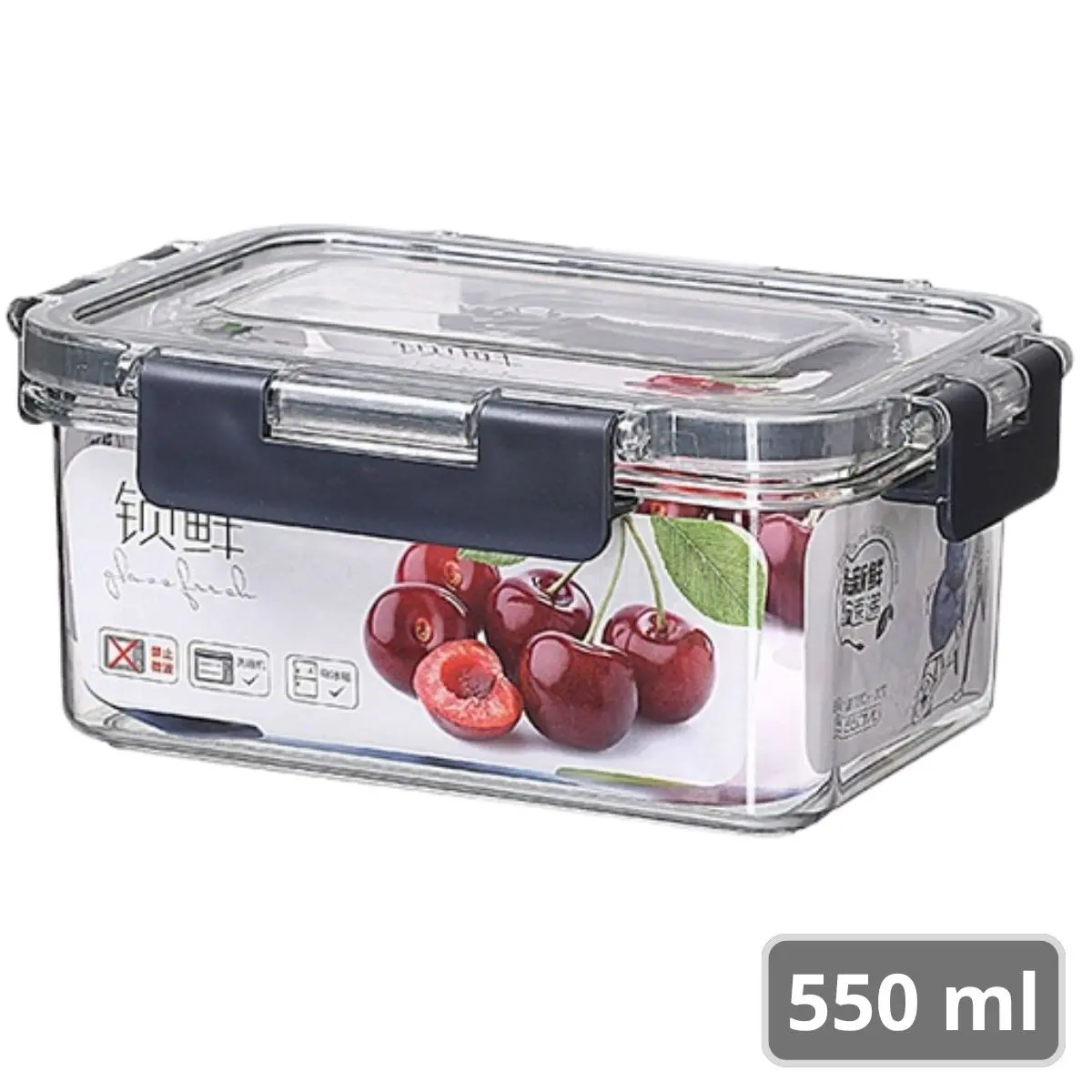 Recipiente Hermético De Almacenamiento Apilable De 550Ml De Pet Grado Alimenticio. Vasija De Comida Para Microondas Y Refrigerador. Caja De Almacenamiento Sellada. 1