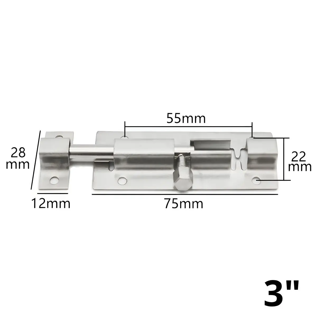 Pasador Picaporte Galvanizado Tipo Perno 3” (7.6Cm) De Acero Inoxidable. Cerrojo De Seguridad Para Puertas, Ventanas Y Muebles. 1
