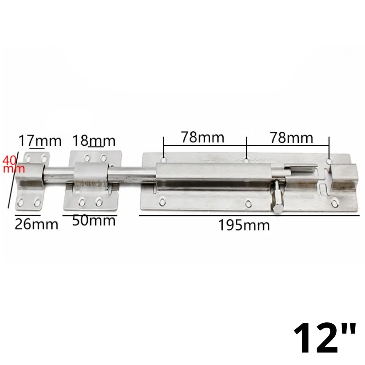 Pasador Picaporte Galvanizado Tipo Perno De 12” (30.5Cm). Cerrojo De Seguridad De Acero Inoxidable Reforzado Anticorrosivo Para Puertas Y Portones 1