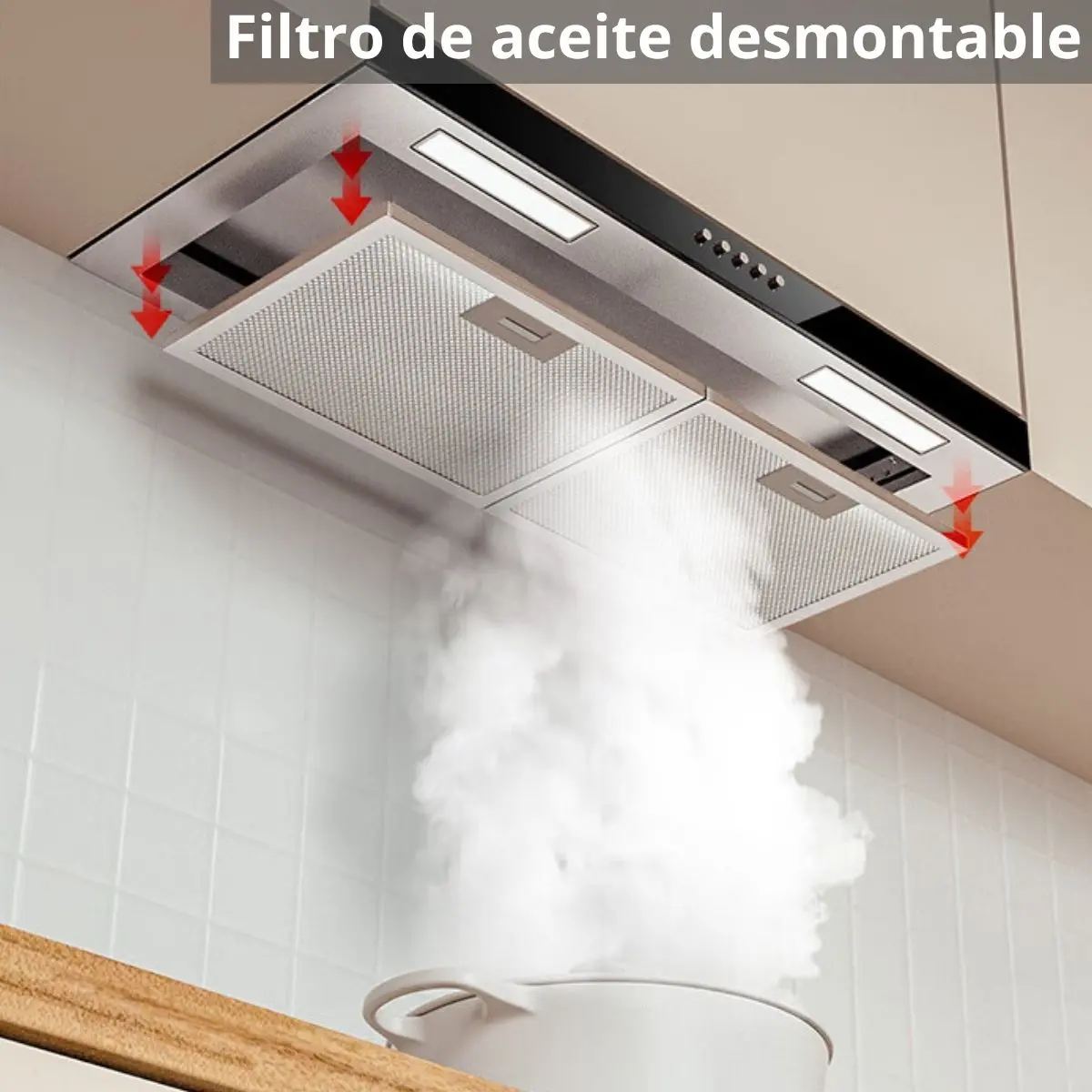 Campana Extractora Cocina Empotrable 27.5” (700Mm) Motor De Cobre Succión 22M³/Min, 390Pa, 110V, 60Hz. Extractor De Humo Y Grasa 1