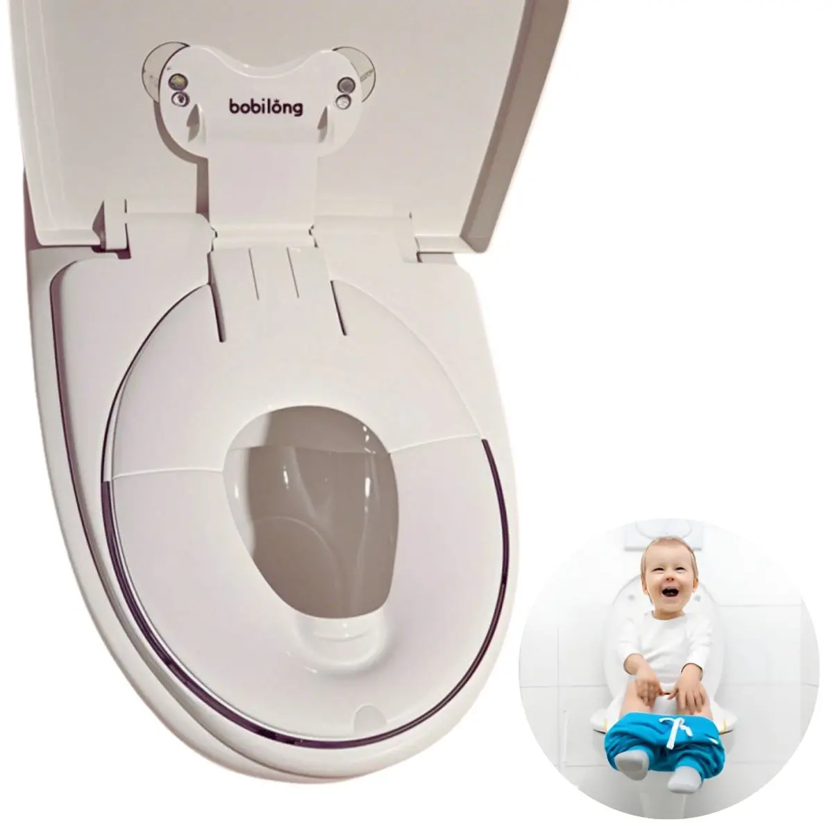 Tapa Asiento Infantil Portátil Para Inodoro Con Doble Pliegue Y Deflector De Orina. Adaptador Universal 99% Compatibilidad. Material Plástico Abs 1