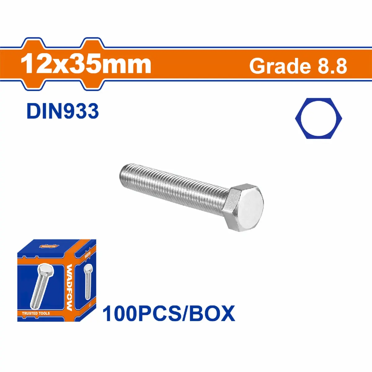Tornillos Hexagonales Rosca Completa. Grado 8.8 Galvanizado. Pernos Hexagonales. Din 933 5