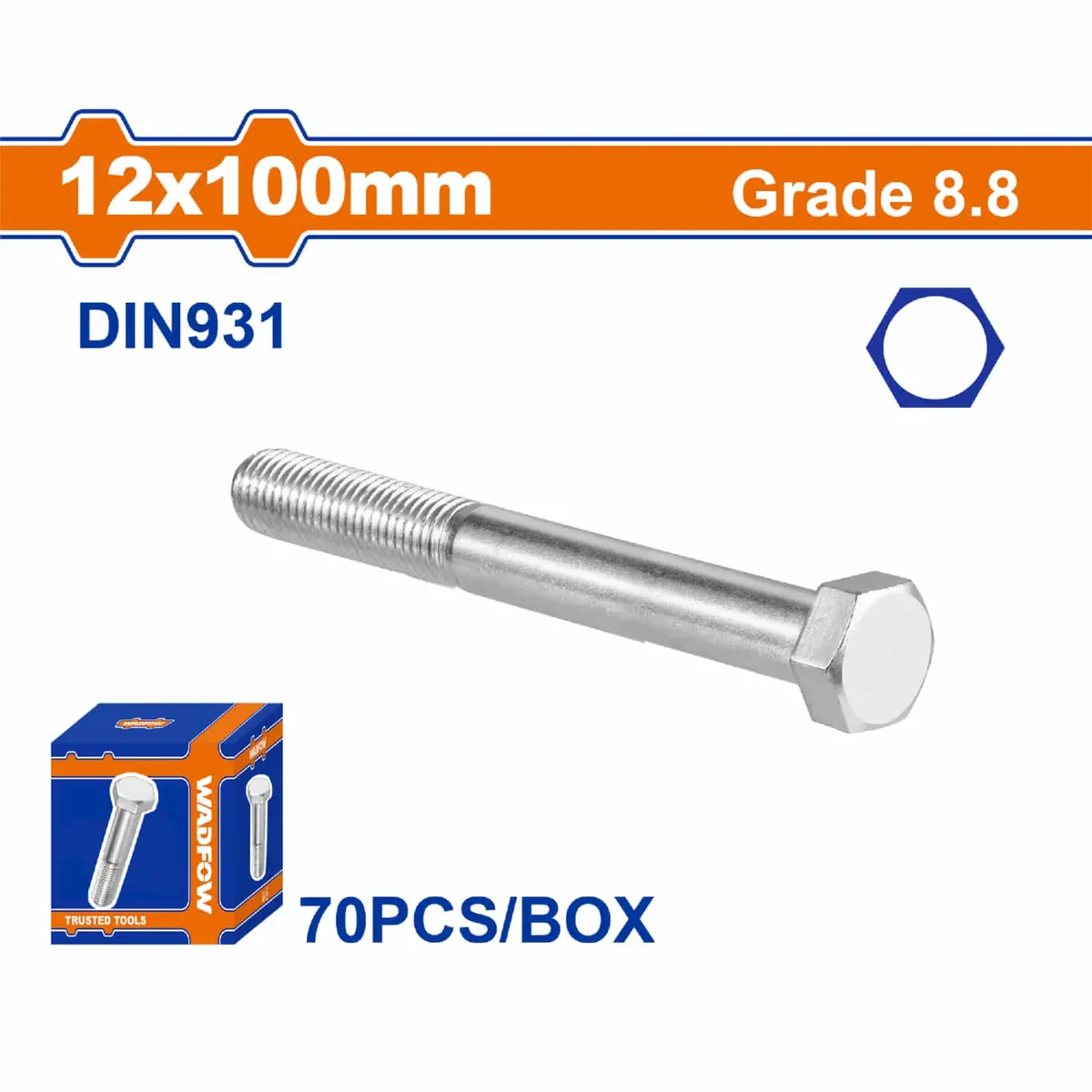 Tornillos Hexagonales Rosca Completa. Grado 8.8 Galvanizado. Pernos Hexagonales. Din 933 14