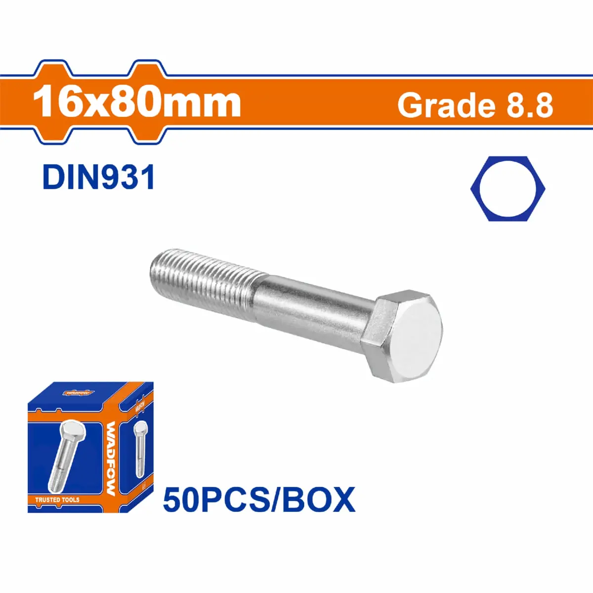 Tornillos Hexagonales Rosca Completa. Grado 8.8 Acero Al Carbono Galvanizado. Pernos Hexagonales 14