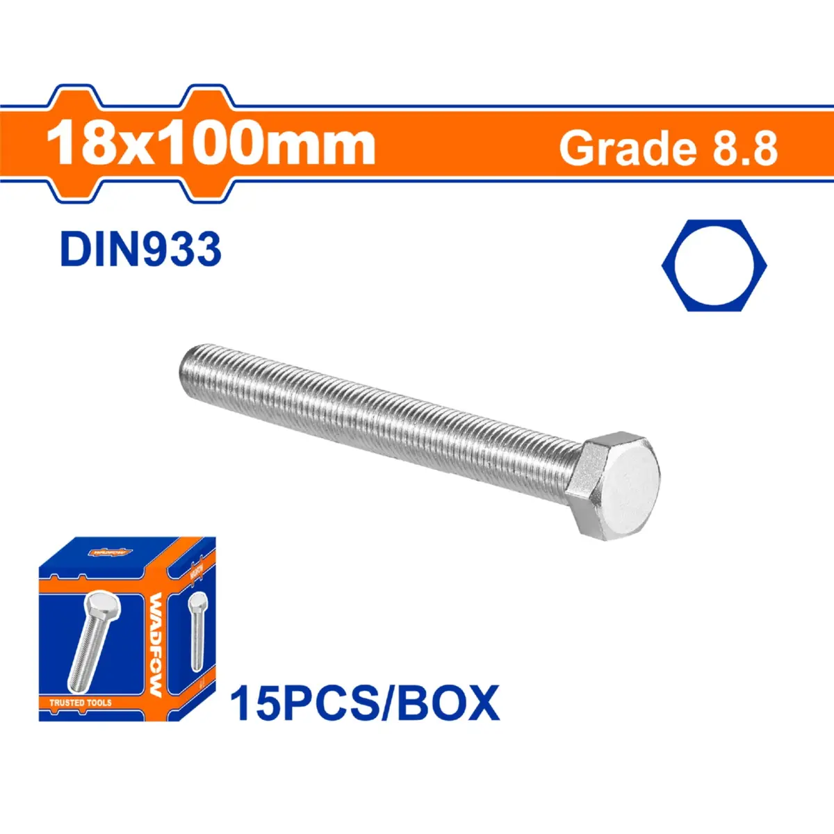 Tornillos Hexagonales Rosca Completa. Grado 8.8 Galvanizado. Pernos Hexagonales. Acero Al Carbono 8