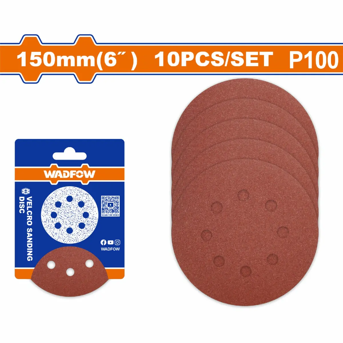 Lijas Circulares Con Velcro 6" Set 10 Pzas. Ideal Para Lijar Madera Y Metal. Papel Lija 6