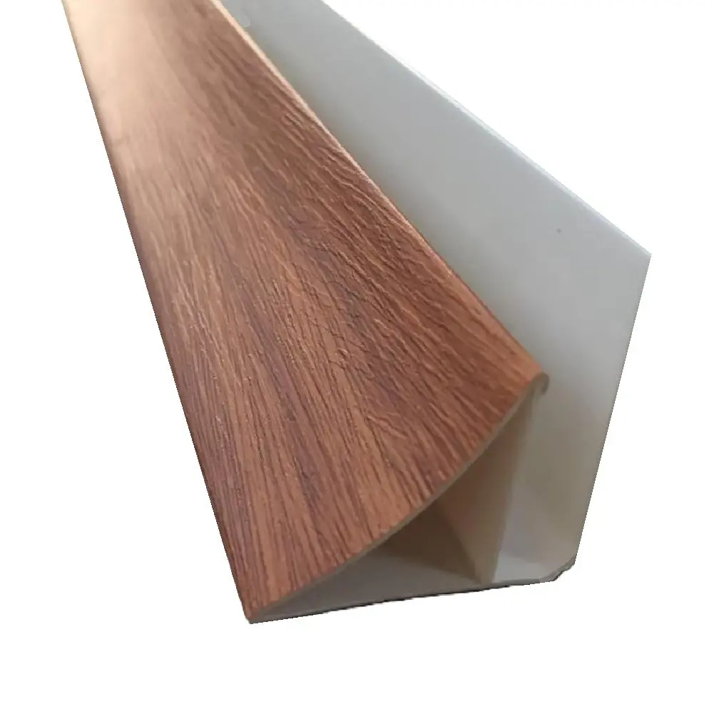 Moldura Remate Accesorio Cornisa Cielo Raso Pvc Techo Nogal Madera 5.95M Resistente A Humedad Fácil Instalación Alta Durabilidad 1