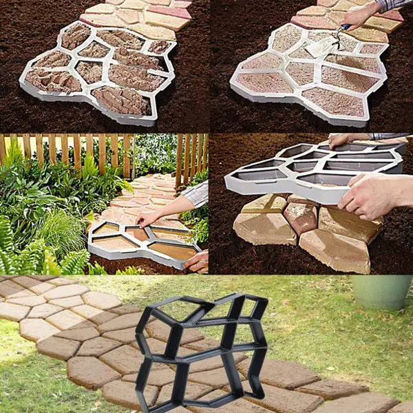 Molde Cemento Para Veredas De Piedra Irregular. Pavimento. Plantilla Para Concreto Tipo "A" 43X43 Cm. 2