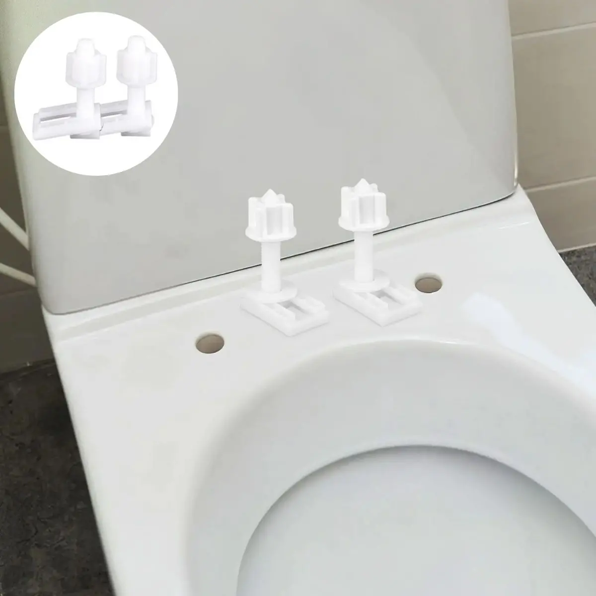 Tornillos Plásticos Para Tapa De Inodoros Sanitario Inferior 3.6 Cm (Juego De 2 Piezas) 1