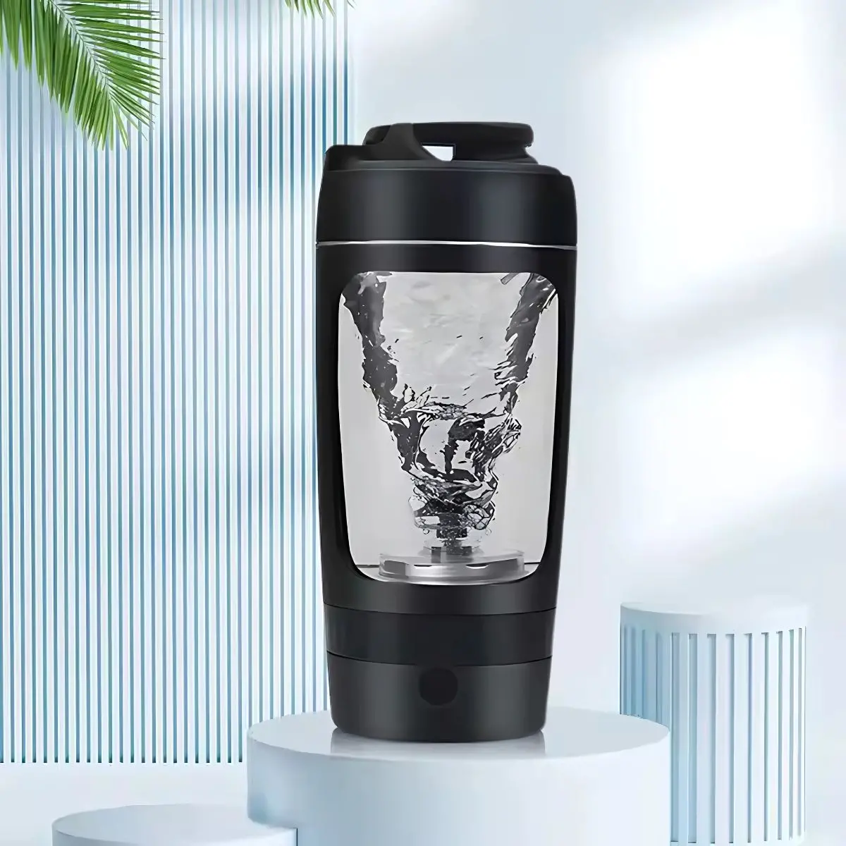 Termo Botella Mezcladora Portátil. Vaso Batidor Recargable De 630Ml. Shaker De Proteína Eléctrico Color Negro. 1