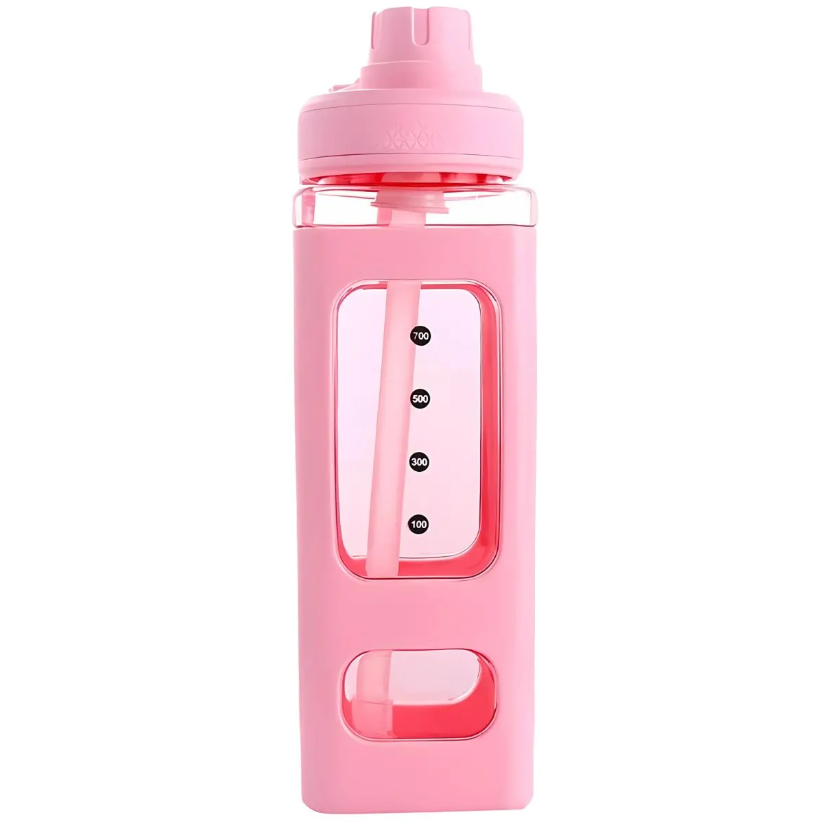 Botella De Agua Plastica 900Ml. Termo Cuadrado Rosa. Bpa Free (23.7 Fl Oz). 1