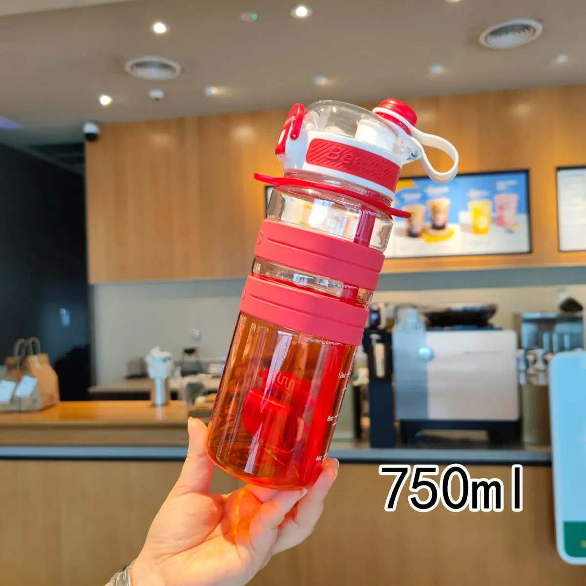Botella De Agua Plástica 750 Ml. Termo Rojo Con Tapa Hermética Y Diseño Antiderrame. Bpa Free. 1
