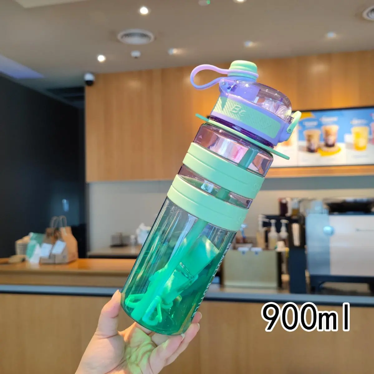 Botella De Agua Plástica 900 Ml. Termo Con Tapa Hermética Y Diseño Antiderrame. Bpa Free. 1