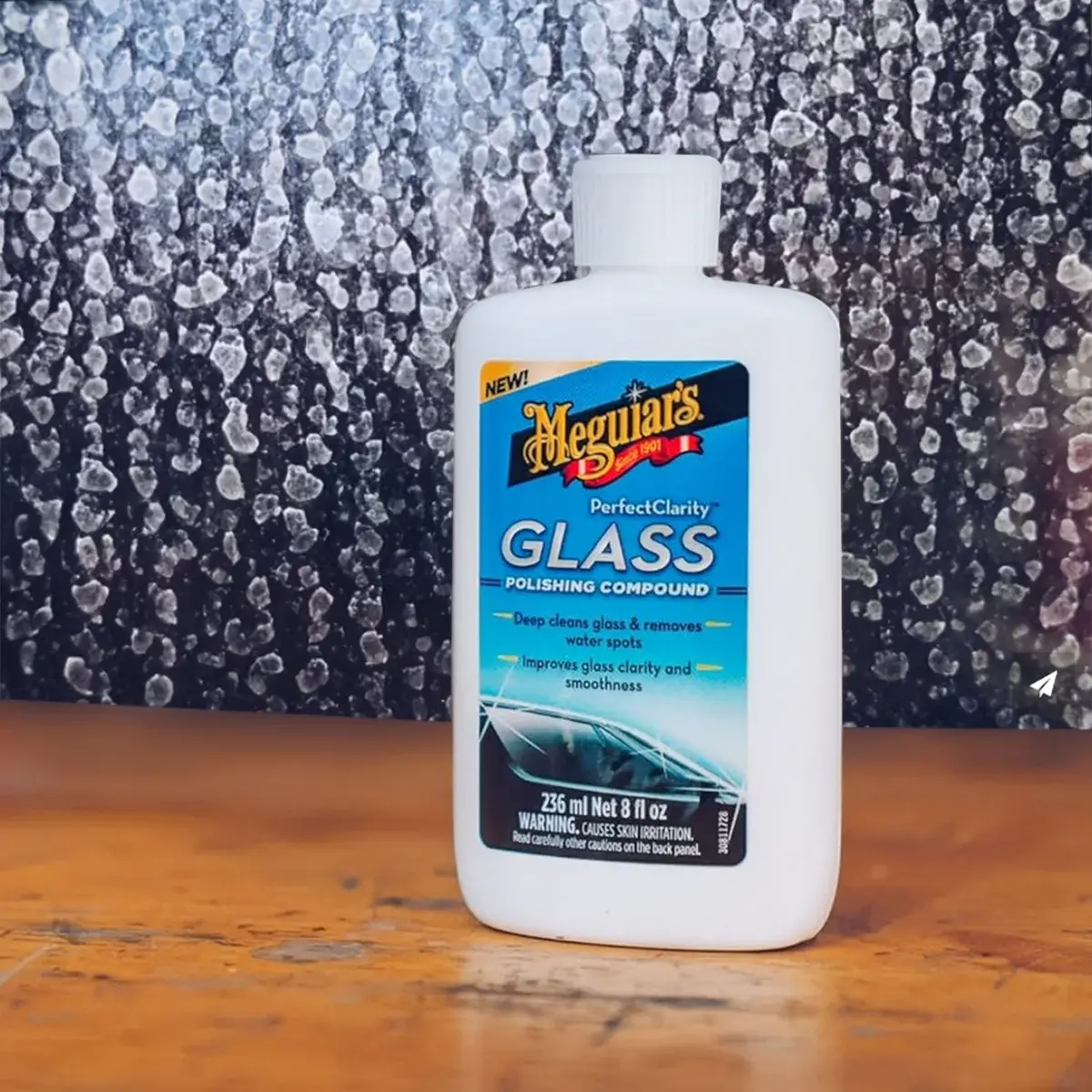 Pulidor Para Vidrios 8 Oz. Meguiars Compound Limpiador De Manchas De Agua En El Vidrio 1