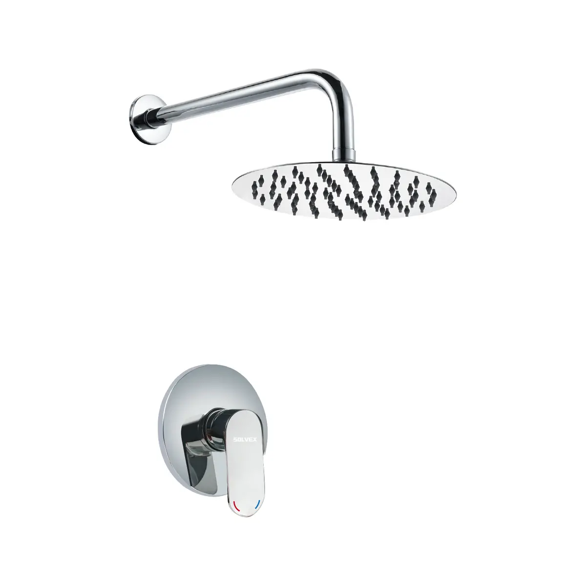 Ducha Para Empotrar. Juego De Mezcladora Monomando Con Regadera Redonda De 8”. Brazo A Pared De 40 Cm. Color Cromado. 2