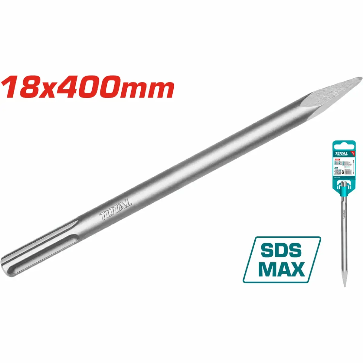 Cincel Sds Max De Punta 18X400mm Para Demoledor Rotomartillo. 1