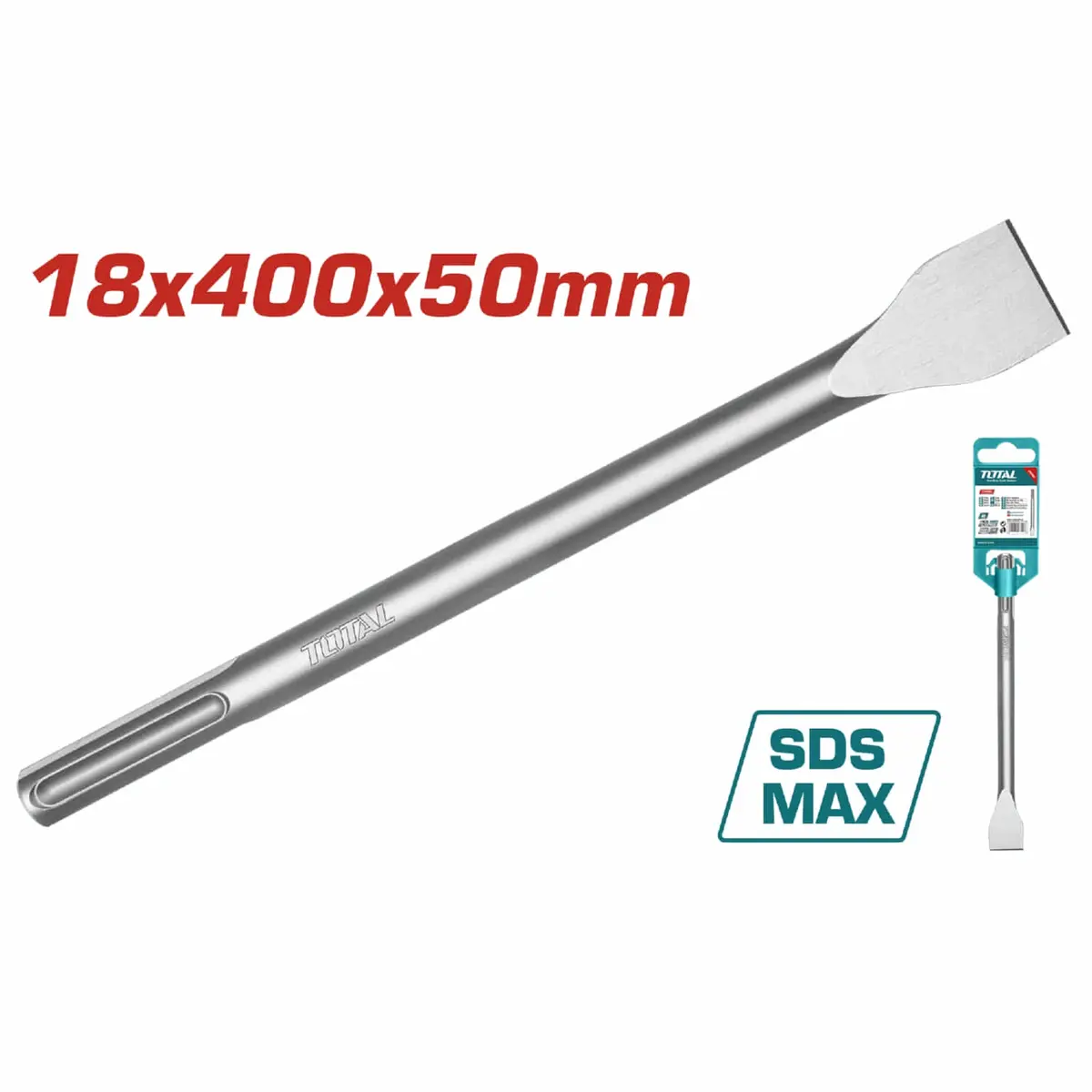 Cincel Plano Sds Max 18×400×50 Mm Para Demoledor Rotomartillo. 1