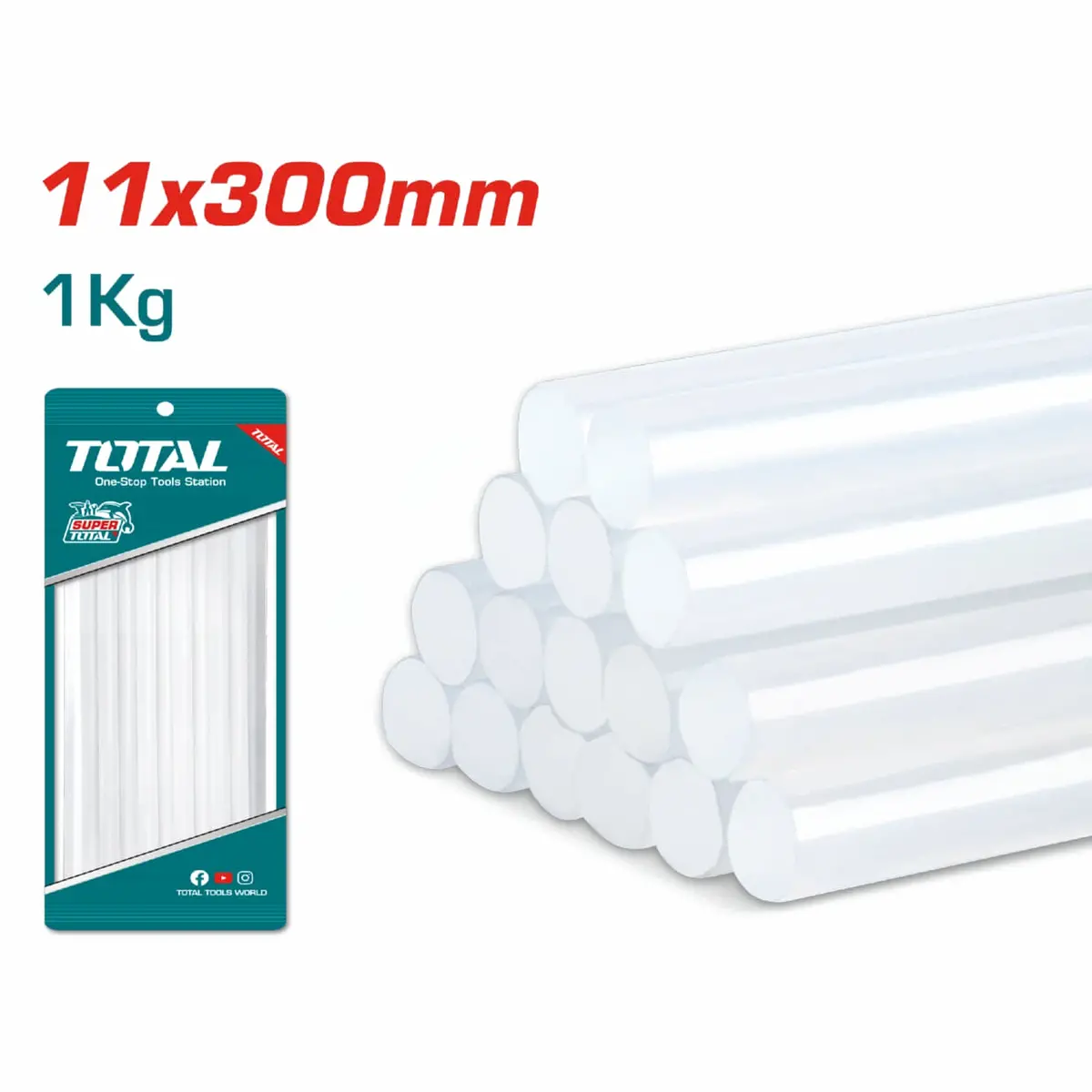Barras De Silicón (1Kg). Material: Resina De Petróleo. Diámetro: 11.2Mm. Longitud: 30Cm. 1
