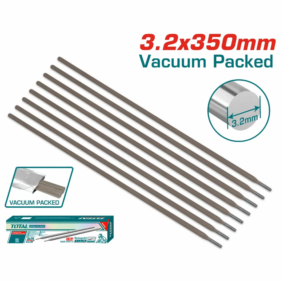 Electrodo E6013 De Acero Al Carbono Para Soldadura. 1/8" (3.2×350 Mm). Viene En Paquete De 5 Kg (11 Lbs). 1