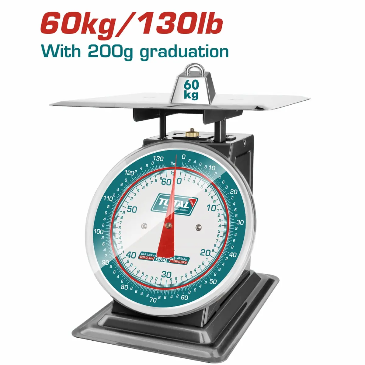Báscula De Resorte Para Pesar 60Kg Graduación 200G Pantalla: Placa De Dial. Pesa De Aguja. Balanza Pesa. 1