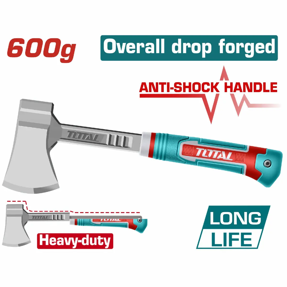 Hacha De Mano 600G. Tratamiento Térmico. Heavy Duty. Mango Ergonómico. 1