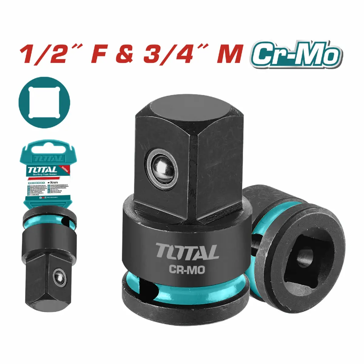 Adaptador Para Dado De Impacto 1/2"(H) X 3/4"(M) 1