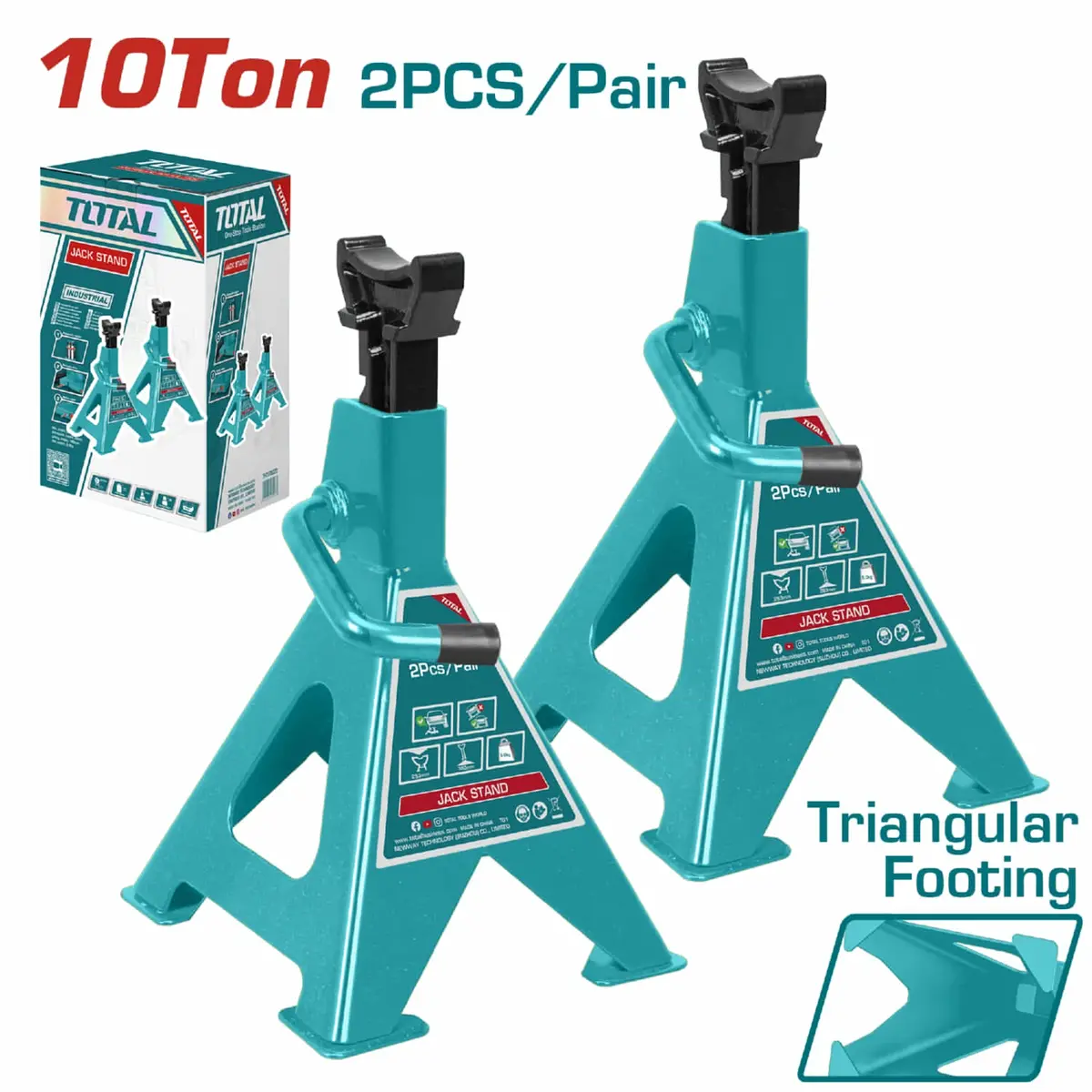 Gatos De Soporte 10 Toneladas. Altura Min: 455Mm. Altura Max: 705Mm. (Set De 2 Piezas) Jack Stand. 1