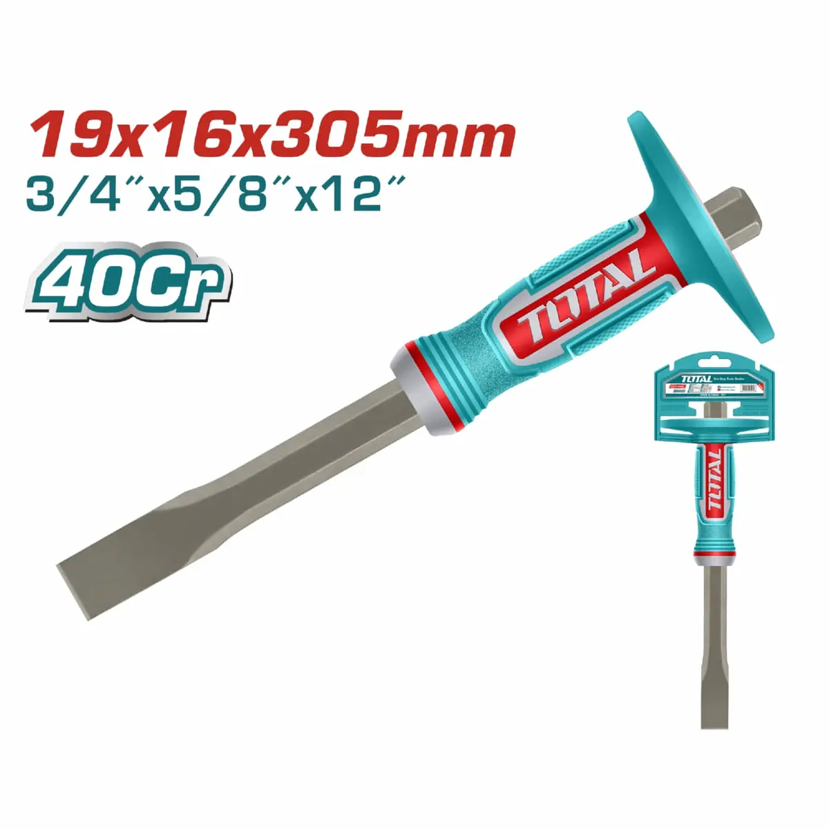 Cincel Frío 19X16x305mm. Tratamiento Térmico 40Cr. 1