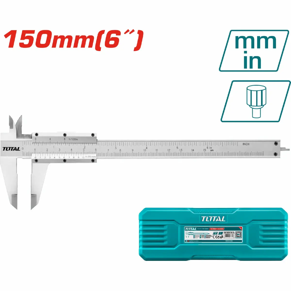 Vernier Calibrador Rango 0-150 Mm. Lee Cada 0.05 Mm. 1