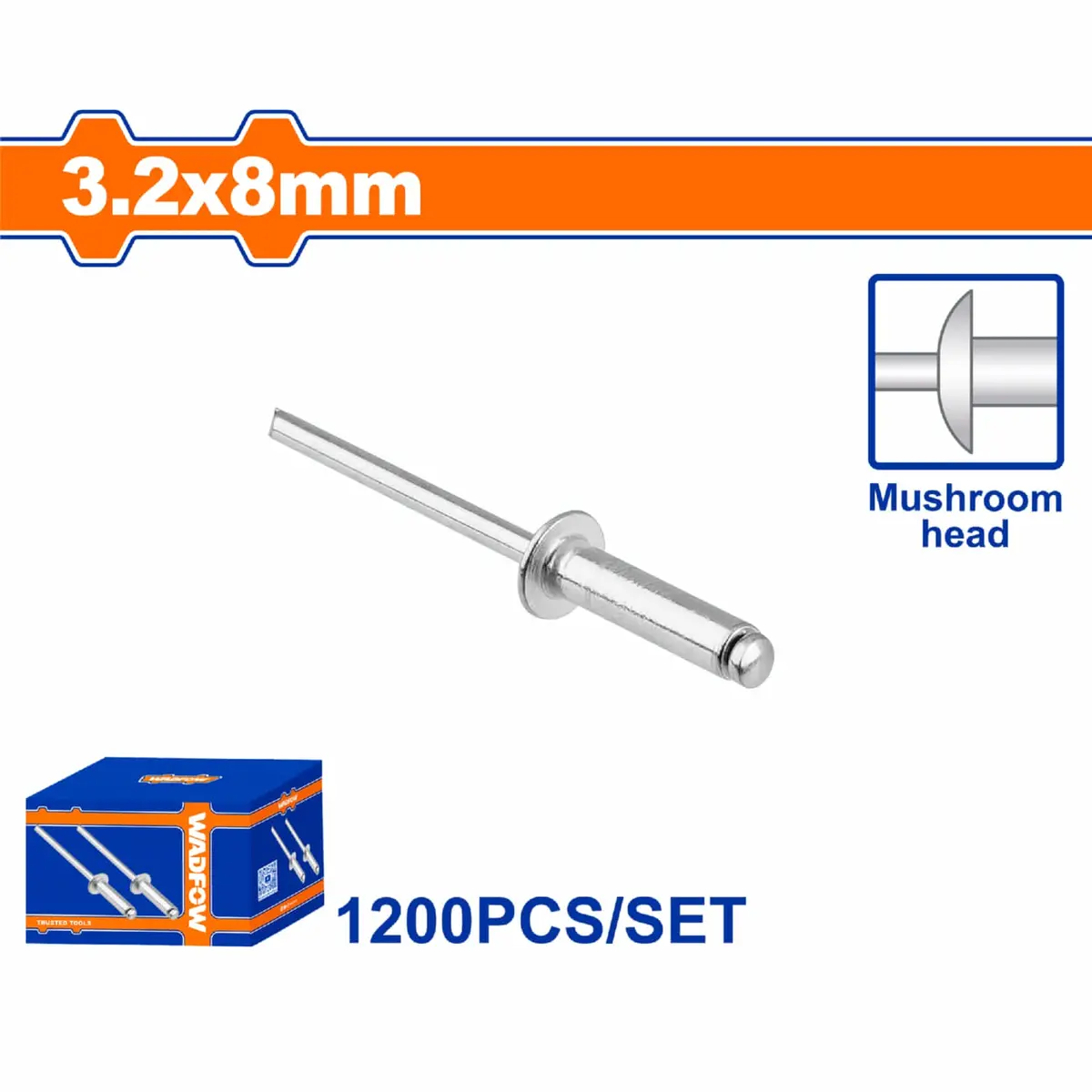 Remaches Ciegos. Superficie Anodizado Y Galvanizado. Cúpula. Set De 1200 Piezas. 1