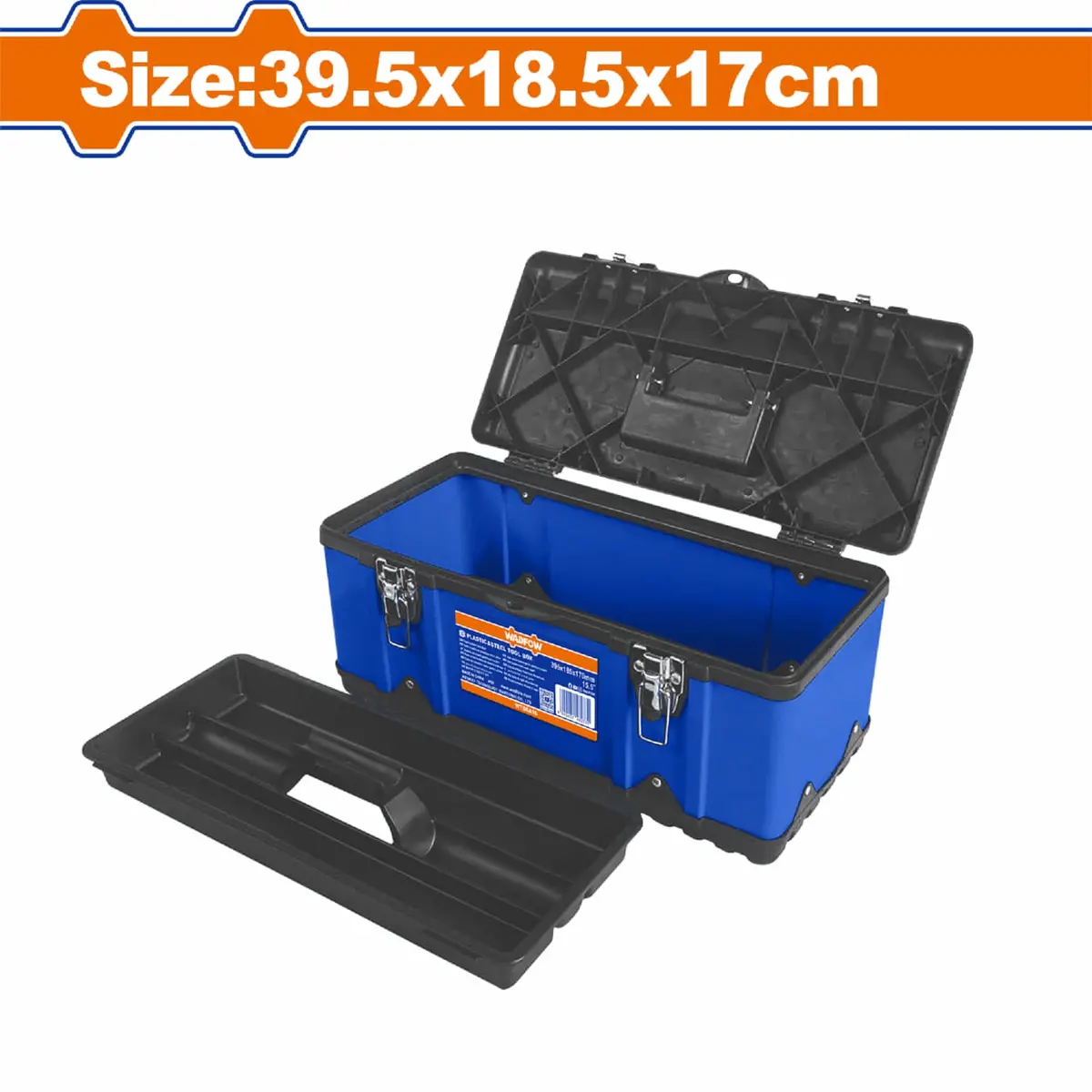 Caja De Herramientas De Plástico Y Acero 15.5" Tamaño: 39.5 X 18.5 X 17.0 Cm Carga Máxima: 10Kg Incluye Bandeja Interior. 1
