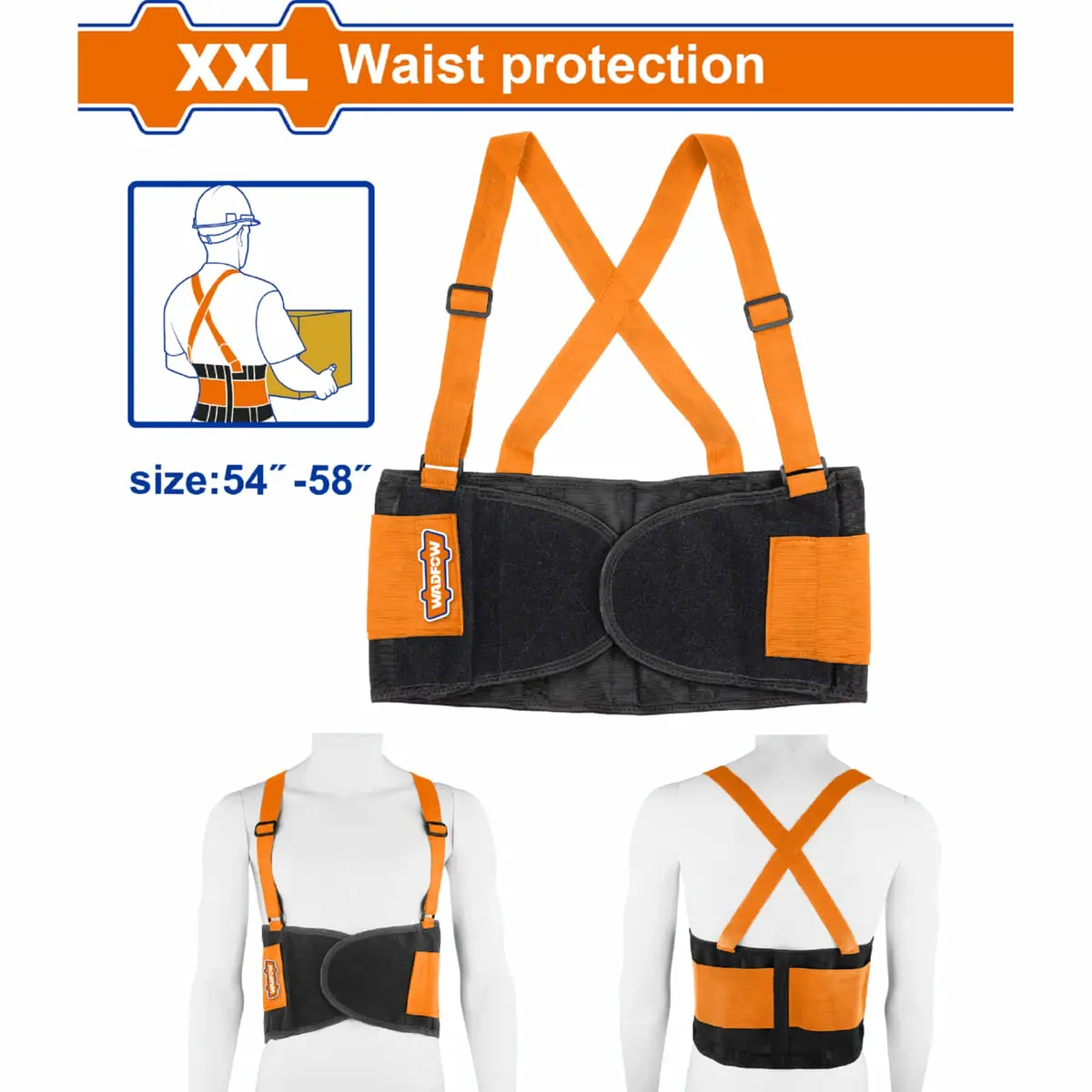 Faja De Soporte Lumbar Para La Espalda. Cinturón Tamaño: Xxl (Tamaño De Cintura: 54"-58"Longitud: 137Cm Material: Poliéster 1