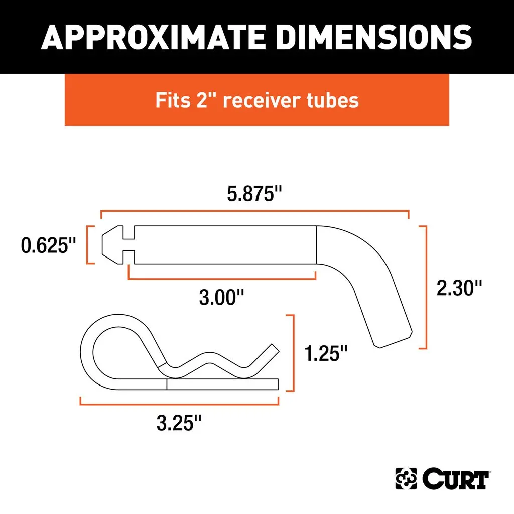 Curt 21504 Heavy Duty 5/8 Inch Hitch Pin For 2 Inch Receivers 2