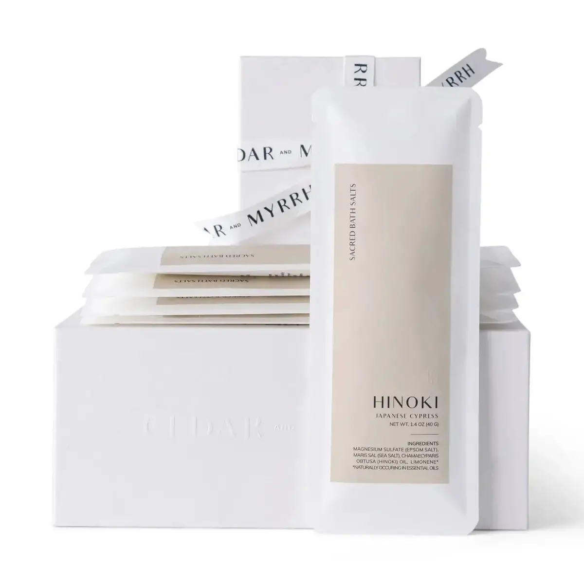 Hinoki Bath Salt Gift Set – Epsom & Mediterranean Sea Salt Blend 1