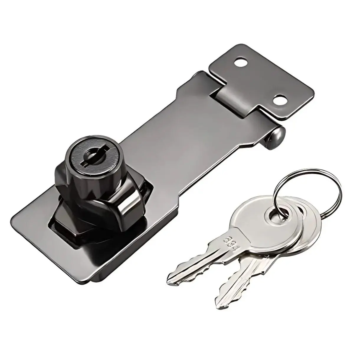 Aldaba Con Cerrojo De Seguridad 3". Cerradura Con Llave Para Puertas Y Armarios. 1