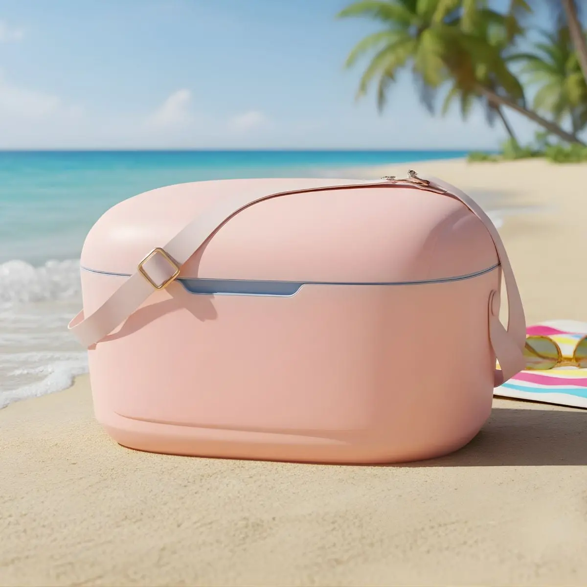 Cooler Portátil Ligero 20Qt (19L) Color Rosa Con Aislamiento Térmico, Correa Ajustable Y Retención De Frío +24H 44.8Cm×29.3Cm×28.2Cm Hielera 1