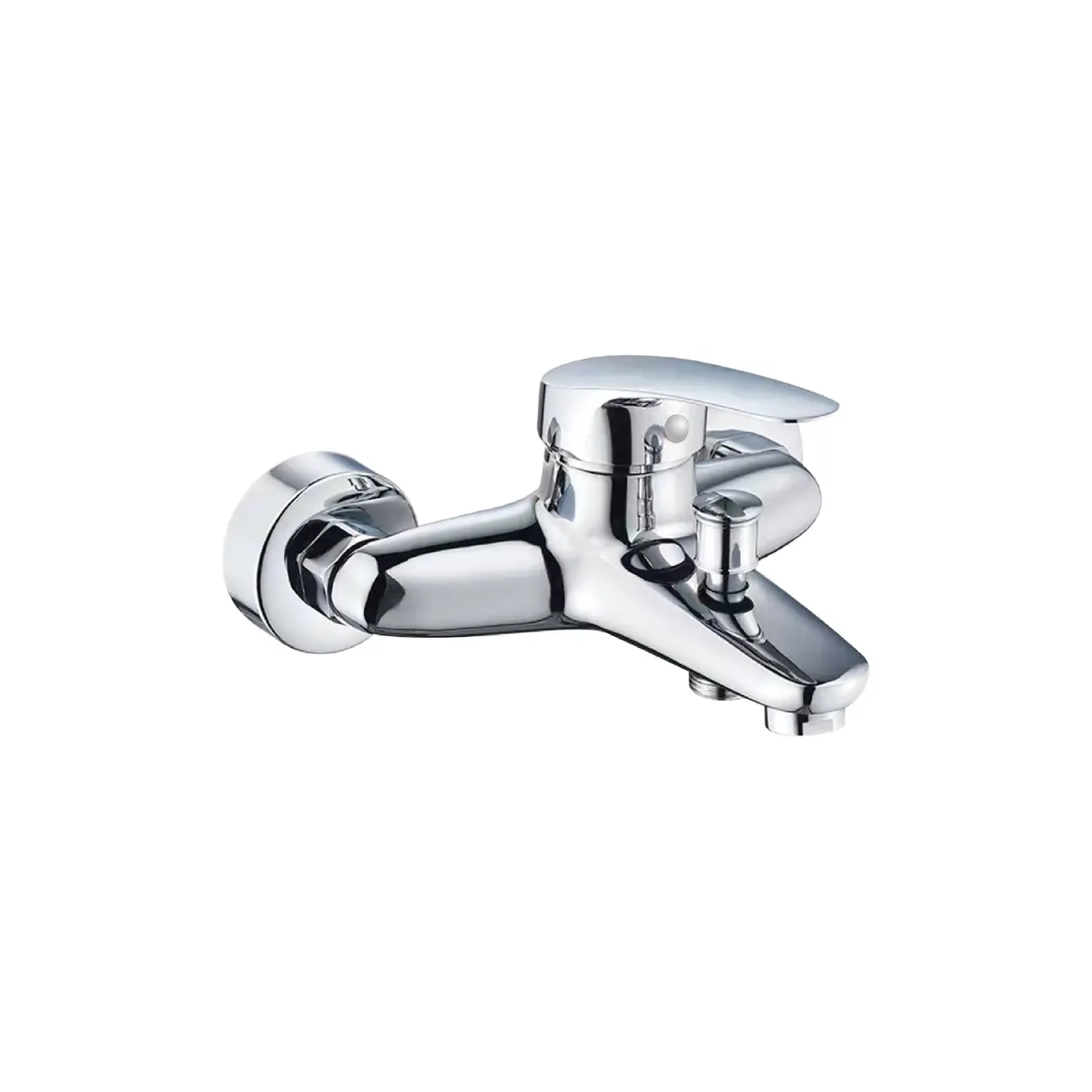 Grifo Monomando De Pared Para Bañera Y Ducha. Llave Mezcladora Cromada Con Desviador De 2 Funciones. Diseño Moderno En Latón. 2