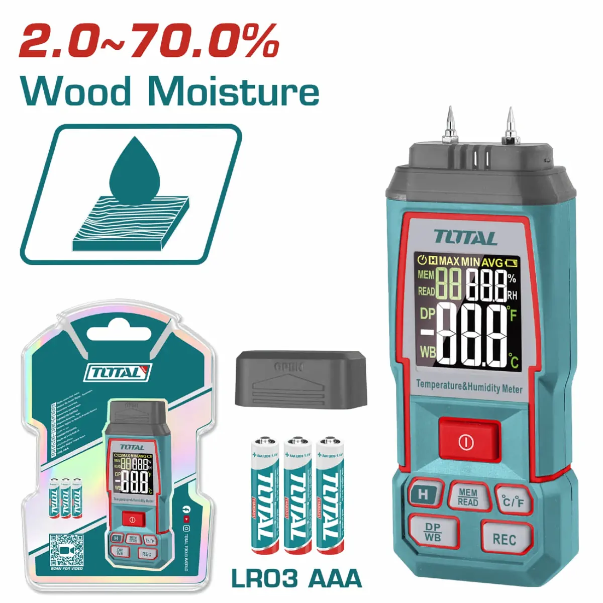 Medidor De Humedad Digital Con Pantalla Lcd Para Madera Y Materiales De Construcción. 1