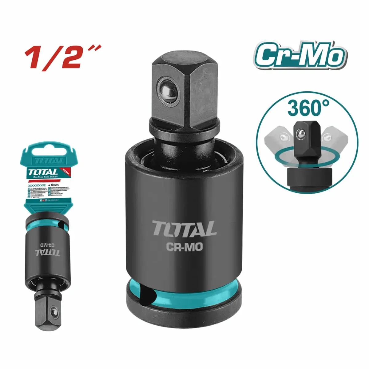Junta Universal De 1/2" Para Dado De Impacto. Acero Cr-Mo. Tratamiento Térmico. Junta Giratoria. 1