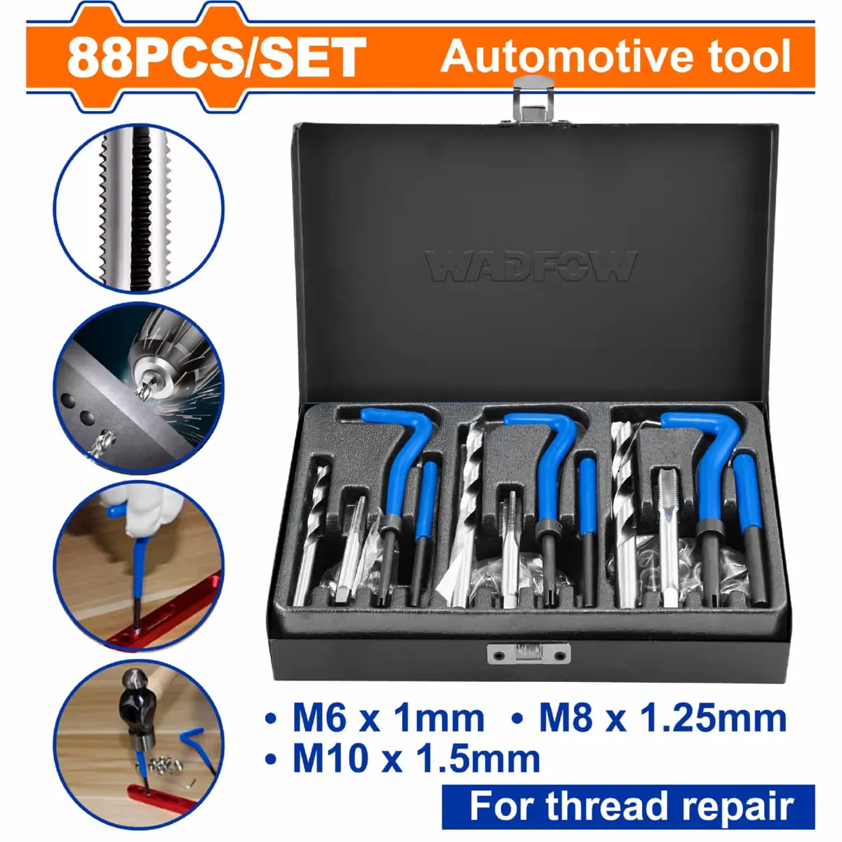 Reparador De Roscas Recuperar Roscas Compatible M6 M8 M10 Hss  Kit Roscador Set 88 Pzas 1