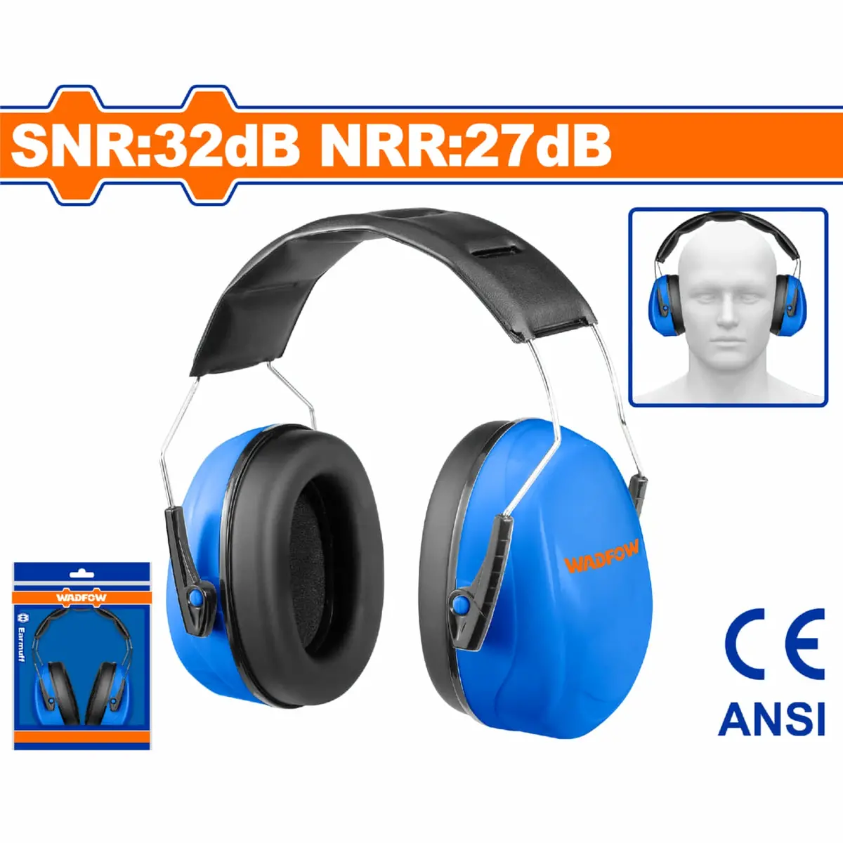 Protector De Oídos Snr 32Db Nrr 27Db. Almohadilla De Espuma Suave. Resistente A Los Impactos. Orejeras 1