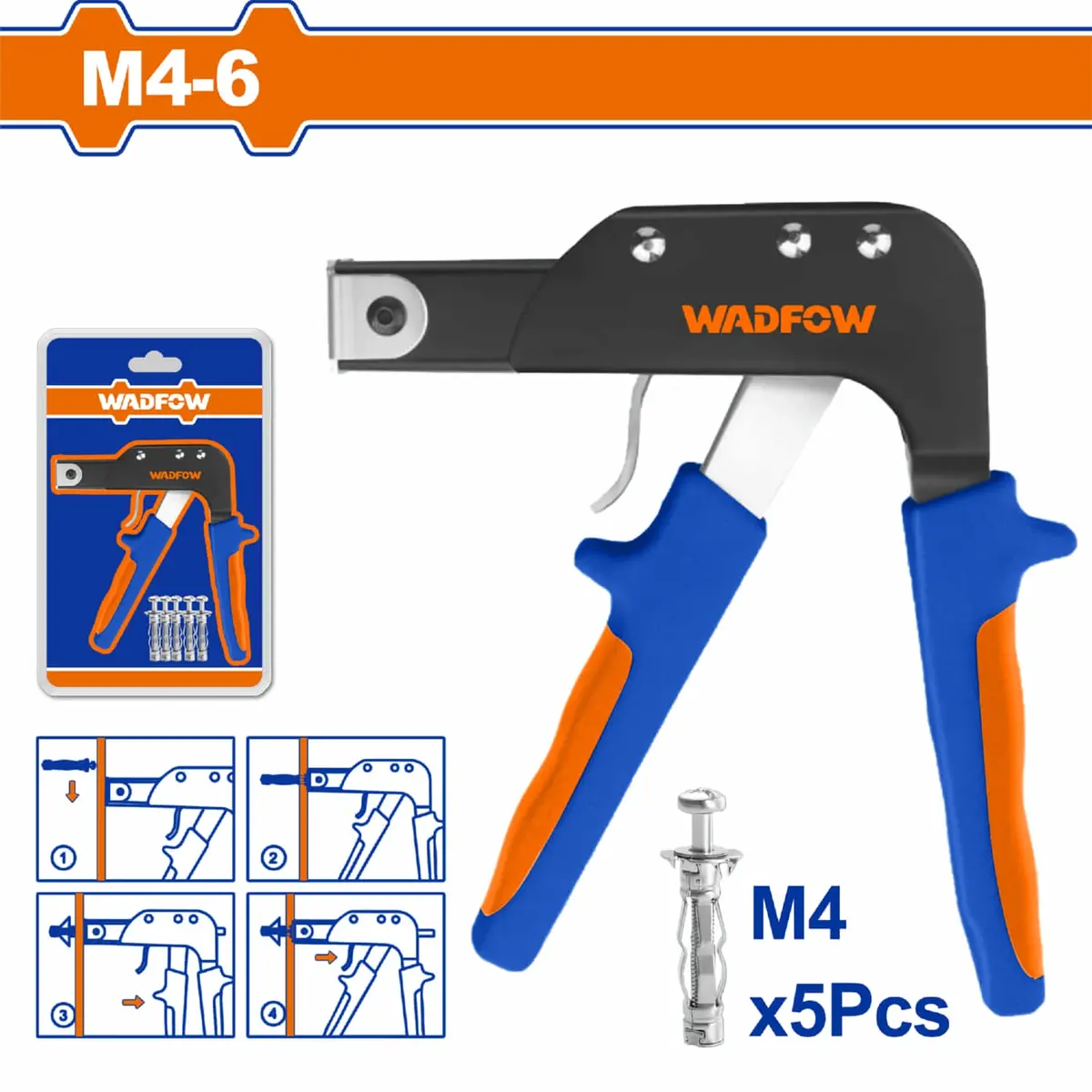 Alicate Para Tacos De Expansión Paredes Huecas Con 5 Anclajes M4-M6 Mango Suave. Ideal Con Gypsum. 1